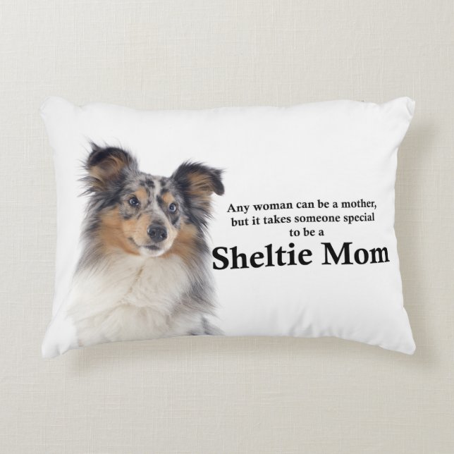 Blaue Merle Sheltie Mama Pillow Dekokissen (Vorderseite)