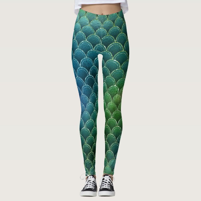 Blaue Mermone Leggings (Vorderseite)
