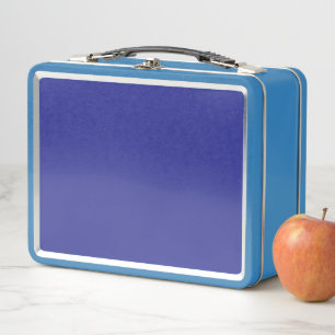 Blaue Metall-Lunchbox Vintage Retro Kinder-Schulbo Metall Brotdose