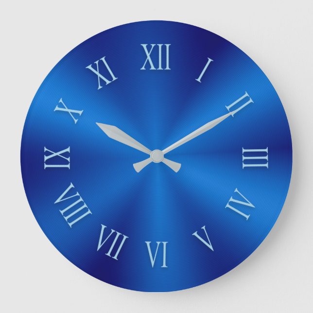 Blaue Metallic Uhr mit römischen Pattern (Vorderseite)