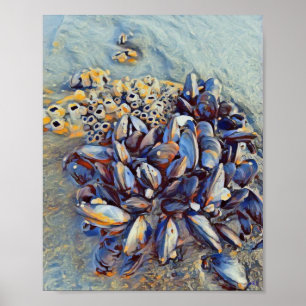 Blaue Miesmuschel 8 x 10 Leinwand-Druck Poster