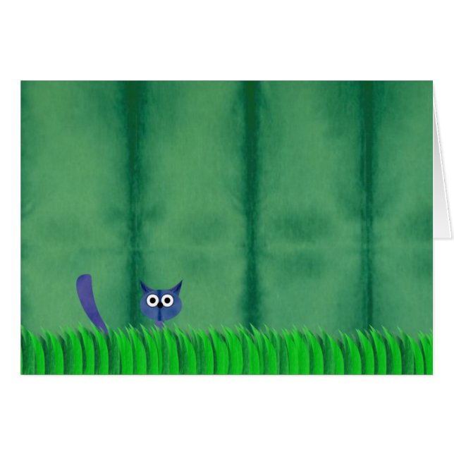 BLAUE MIEZEKATZE Karte (Vorderseite (Horizontal))