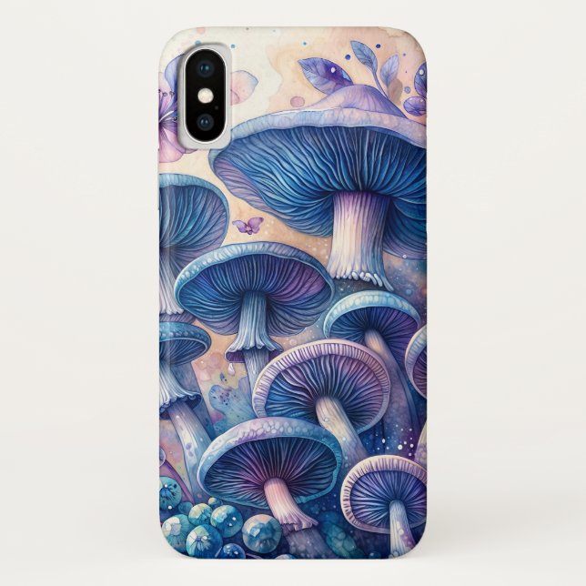 Blaue Milch Pilz Wasserfarbe Kunst Case-Mate iPhone Hülle (Rückseite)