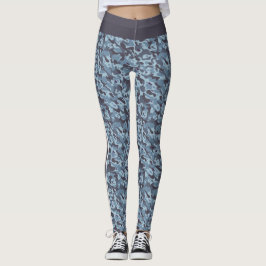 Blaue Militärtarnung: weiße und blaue Streifen Leggings