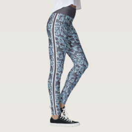 Blaue Militärtarnung: weiße und blaue Streifen Leggings
