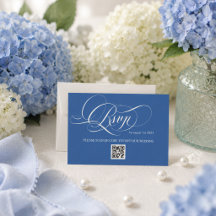 Blaue Minimal Luxus Kalligrafie Hochzeit