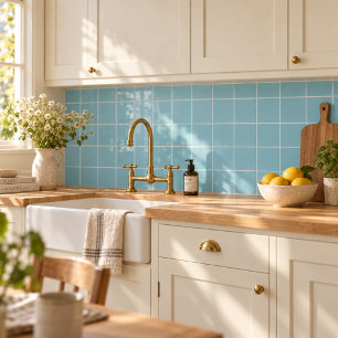 Blaue Minimalistische Frühlings- und Sommerdekorat Fliese