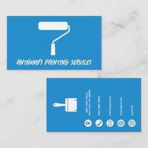 Blaue minimalistische Visitenkarte für Malereidien
