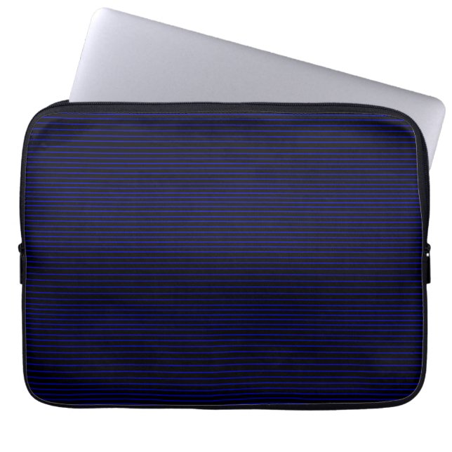 Blaue Minimallinien Laptopschutzhülle (Vorderseite)