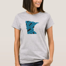 Blaue Minnesota-Zuhause-Wort-Kunst-Damen T-Shirt