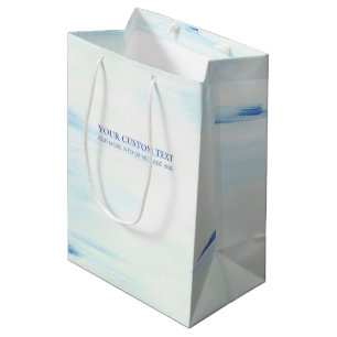 Blaue & Minz abstrakte Ozeankunst mit individuelle Mittlere Geschenktüte