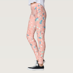 Blaue Minze Grün Weißes Korallenriff Rosa Rosa T Leggings