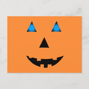Blaue Mit Augen Jack-O-Lantern Postkarte