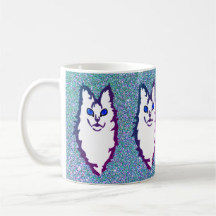Blaue Mit Augen Katze Kaffeetasse