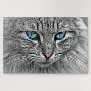 Blaue Mit Augen Katze - Puzzle