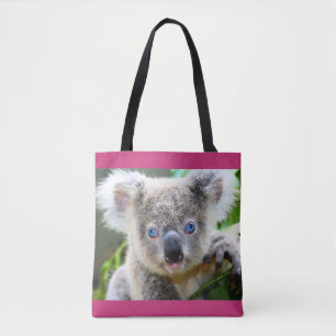 Blaue mit Augen Koala Tote Tasche