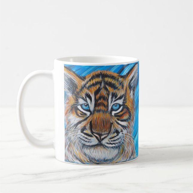 Blaue Mit Augen Tiger-Malerei Tasse (Links)