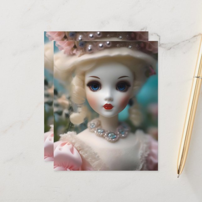 Blaue Mit Augen Vintage Puppe (Vorderseite/Rückseite Beispiel)