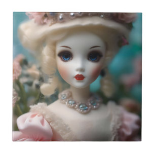 Blaue Mit Augen Vintage Puppe Fliese