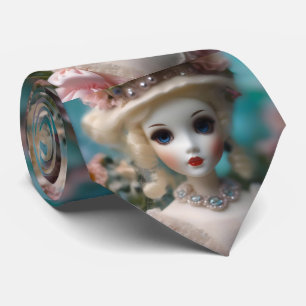 Blaue Mit Augen Vintage Puppe Krawatte