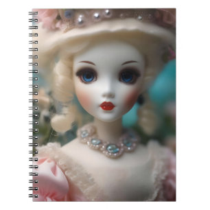 Blaue Mit Augen Vintage Puppe Notizblock
