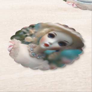 Blaue Mit Augen Vintage Puppe Untersetzer