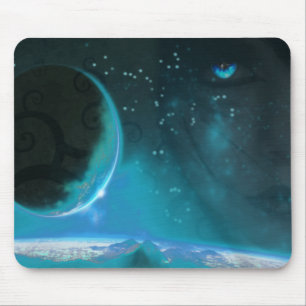 Blaue mit Augen Welt Mousepad