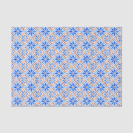Blaue Mittelmeer-Fliesen Amalfi-Küsten-Geometrie Seidenpapier