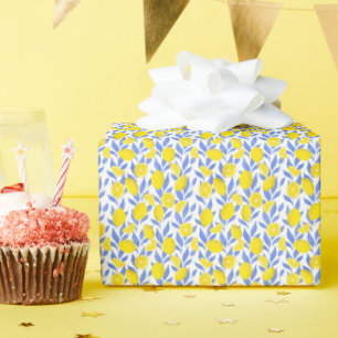 Blaue Mittelmeer-Zitronen Geschenkpapier