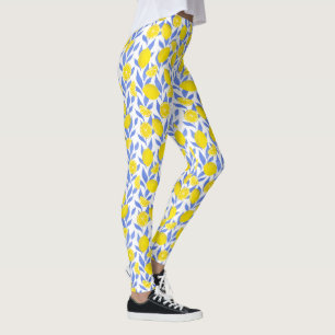Blaue Mittelmeer-Zitronen Leggings