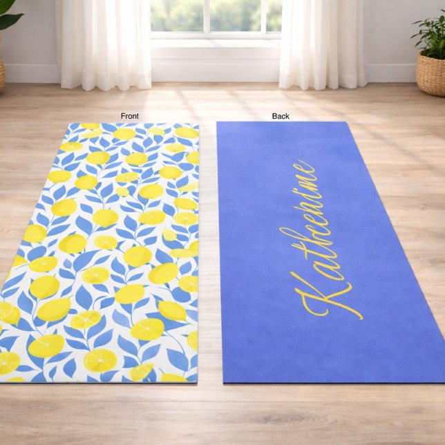 Blaue Mittelmeer-Zitronen Yogamatte (Von Creator hochgeladen)
