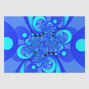 Blaue moderne abstrakte fraktale Kunst Seidenpapier