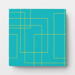 Blaue moderne, einfache, minimale urbane Grafikart Fotoplatte