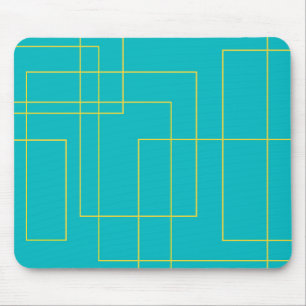 Blaue moderne, einfache, minimale urbane Grafikart Mousepad