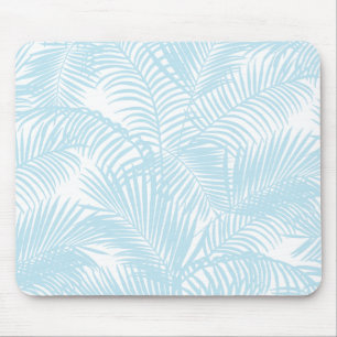 Blaue moderne einfache tropische Palmepastellflora Mousepad