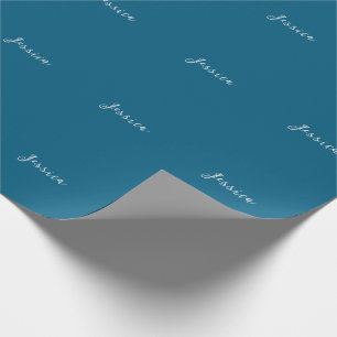 Blaue moderne elegante einfache professionelle Nam Geschenkpapier