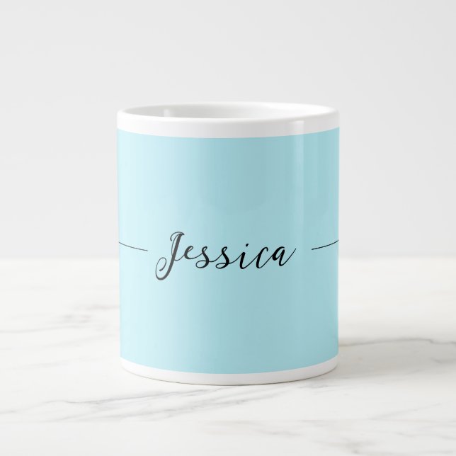 Blaue moderne elegante einfache professionelle Nam Jumbo-Tasse (Vorderseite)
