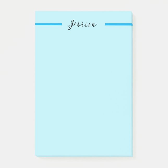 Blaue moderne elegante einfache professionelle Nam Post-it Klebezettel (Vorderseite)