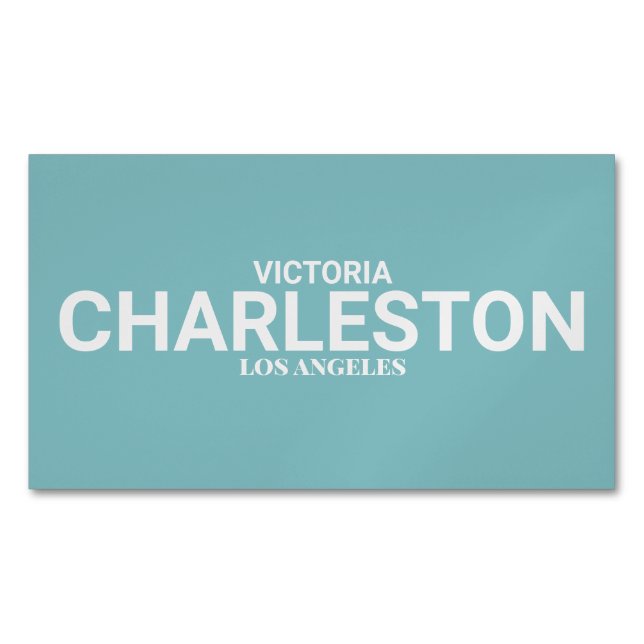 Blaue Moderne Magnetische Visitenkarte (Vorderseite)