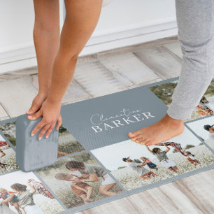 Blaue, moderne, minimale, elegante Collage mit meh Yogamatte