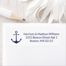 Blaue moderne Rücksendeadresse für die blaue Anker