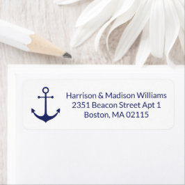 Blaue moderne Rücksendeadresse für die blaue Anker
