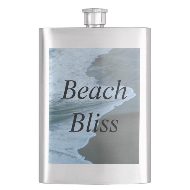 Blaue, moderne und elegante Strandblicke Flachmann (Vorderseite)