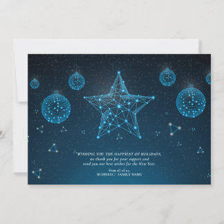 Blaue moderne Weihnachtsstern Unternehmenslogo Ges Feiertagskarte