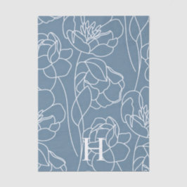 Blaue moderne Wildblume Seidenpapier