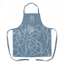 Blaue moderne Wildblumen-Initialen Name