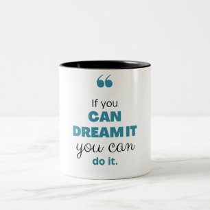 Blaue moderne Zitat-Hochzeit Zweifarbige Tasse