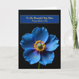 Blaue Mohn-Stiefmutter-Tag-Karte Karte
