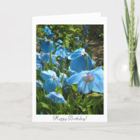 Blaue Mohnblumen-Geburtstags-Himalajakarte
