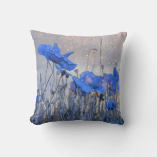 Blaue Mohnblumen Kissen